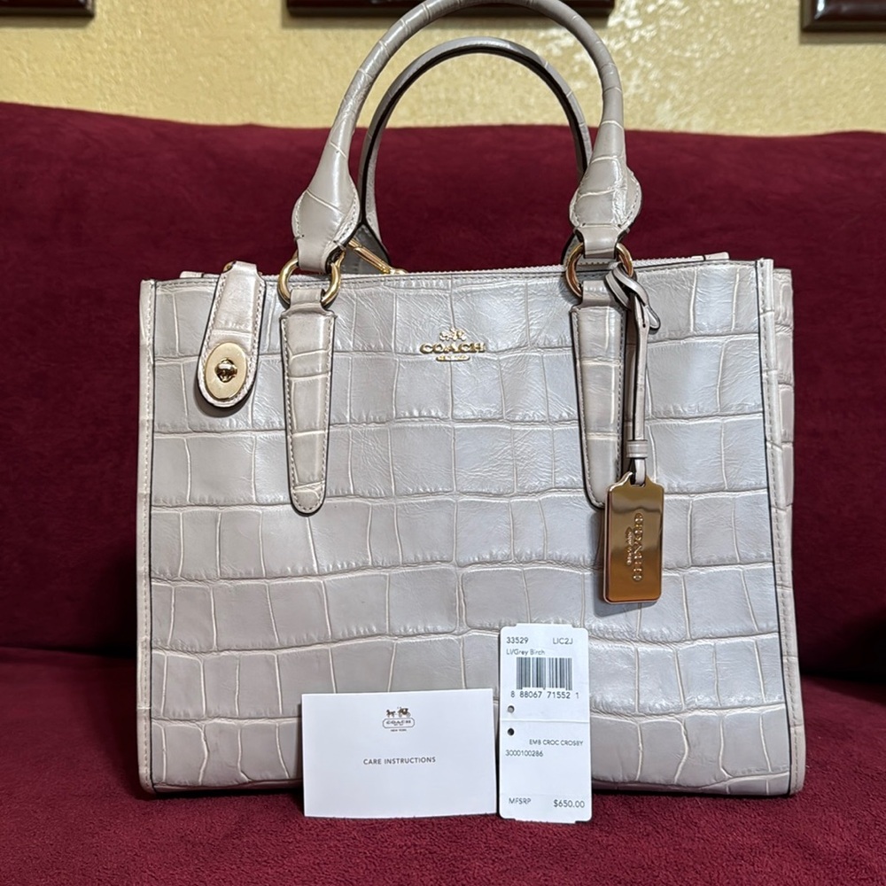 Coach Embossed Crocodile Crosby Bag